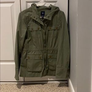 GAP Army Green Utility Jacket w/ Hood